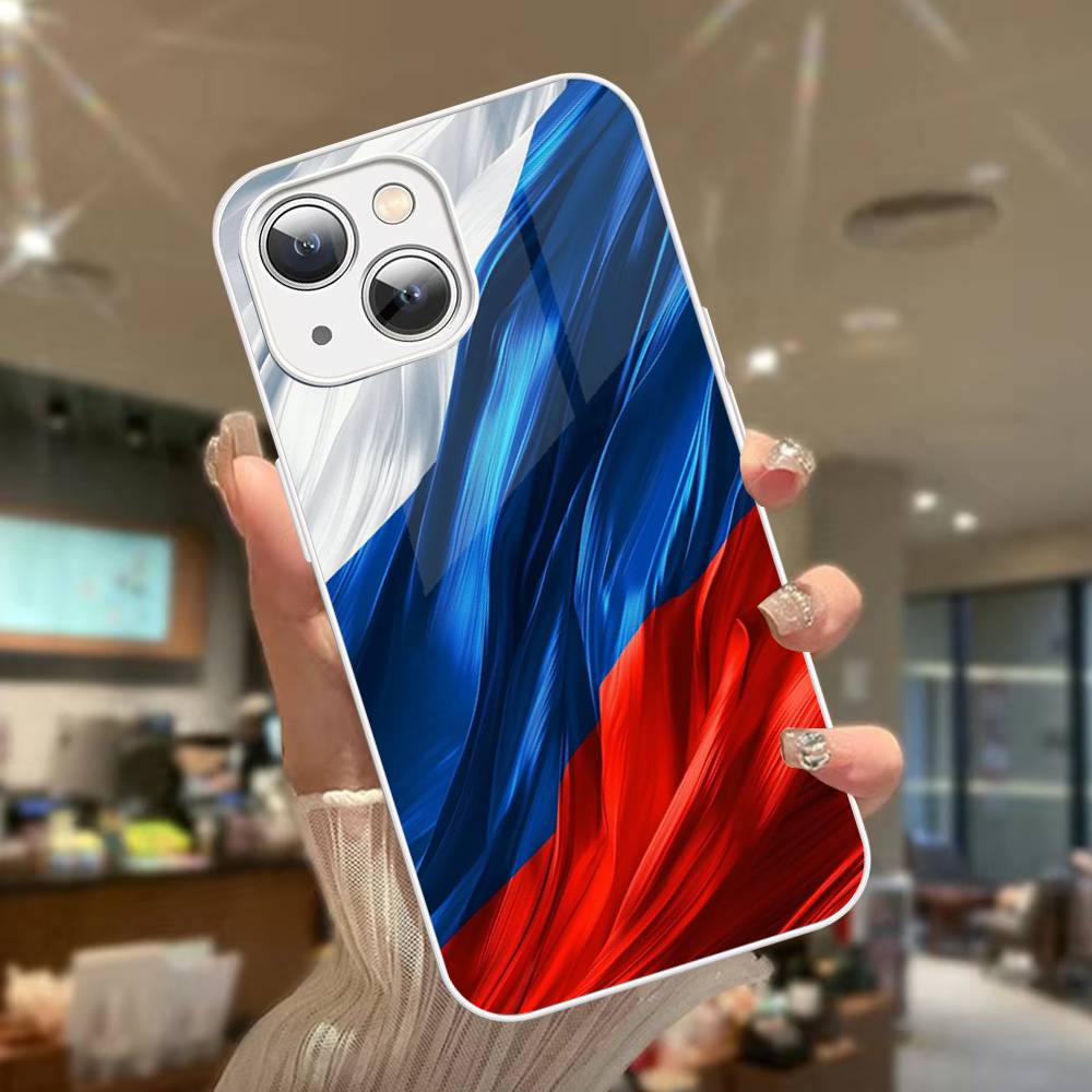Flag Of Russia Tempered Glass For Iphone 14 13 12 11 Pro Mini XS MAX 14Plus X XS XR Cover