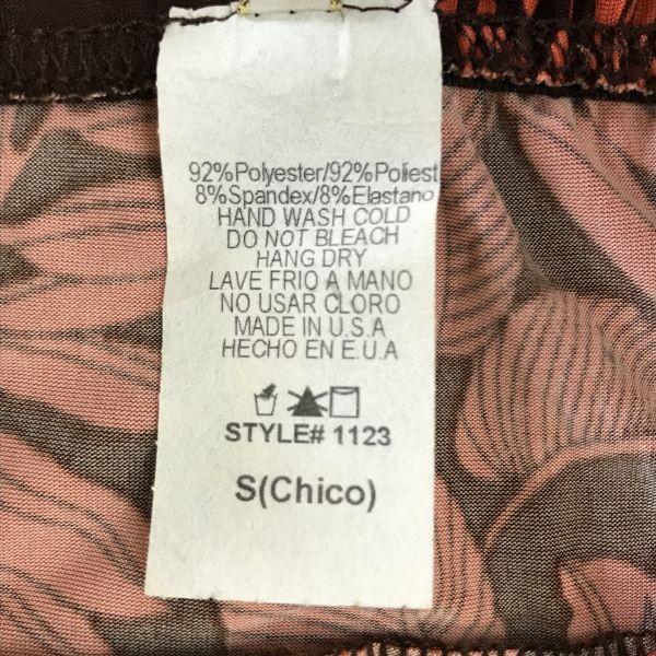 Made in USA Botanical Print Camisole Dress Size S Brown Orange Tube Top Vintage(USED)