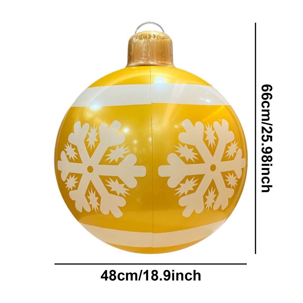Inflatable Christmas Ornaments Large 24 Inch PVC Ball Outdoor Waterproof Decor Holiday Party Home Garden Lawn Patio Decorations