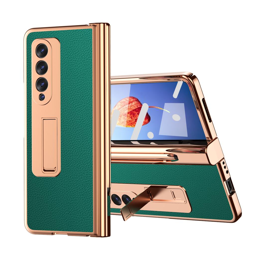 Protiskluzové matné kožené pouzdro na stojan pro Samsung Galaxy Z Fold 4 5g Fold4 Fold3 Fold 2 3 Fold2 Ochranná pouzdra z tvrzeného skla proti klepání