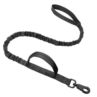 Militärische taktische Hundeleine zum Training, verstellbares, schnell lösbares, elastisches Leinenseil mit 2 Kontrollgriffen für mittelgroße und kleine Hunde