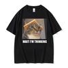 Wait Lm Thinking Funny Cat Meme Tee Shirt Unisexs Unisex Clothing Fashion Humor Trend Tshirts Casual Oversized T Shirt Streetwear