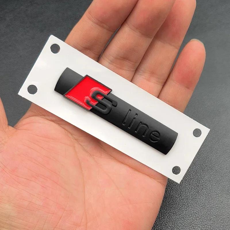 3D ABS Black Sline Logo S Line Emblem Car Fender Badge For A1 A3 A4 A5 A6 Q2 Q5 Q7 Q3 S3 S4 S6 TT S Line Sticker Accrssorie