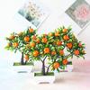 Hochzeitszimmer Blume Hotel Party Dekoration Künstliche Pflanzen im Topf Bonsai Orangenfruchtbaum für Heimdekoration Partyzubehör