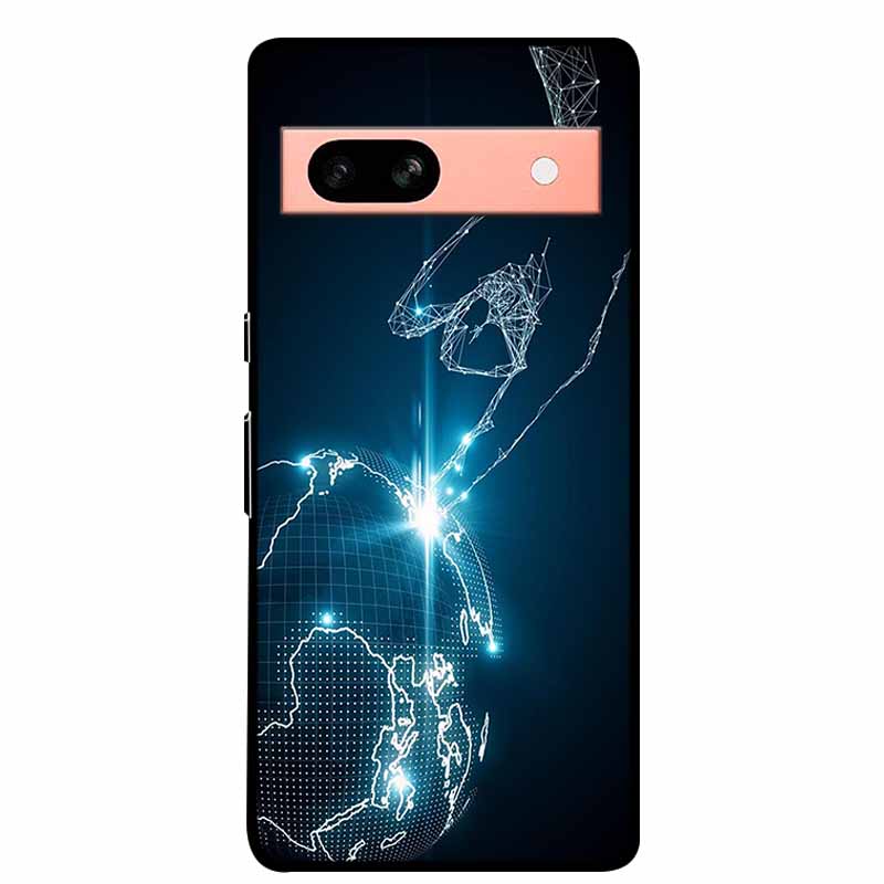 Per Google Pixel 7a 5G Custodia 6.1" Cover Fiori Bordo Nero Silicone TPU Morbida Cover Posteriore Per Google Pixel7a 2023 Custodia Telefono Fundas