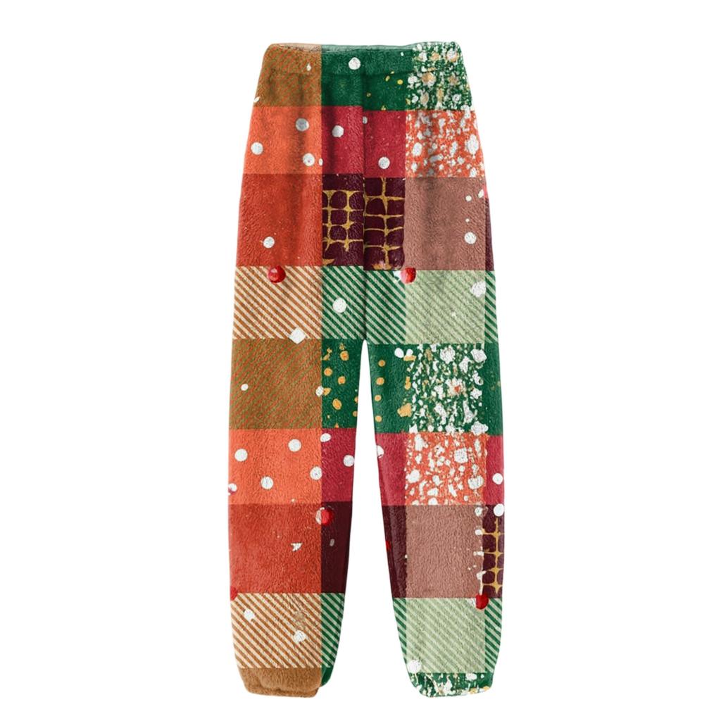 Men's Flannel Pocket Casual Pants, Printed Pocket Casual Pants, Home Sleeping Pants