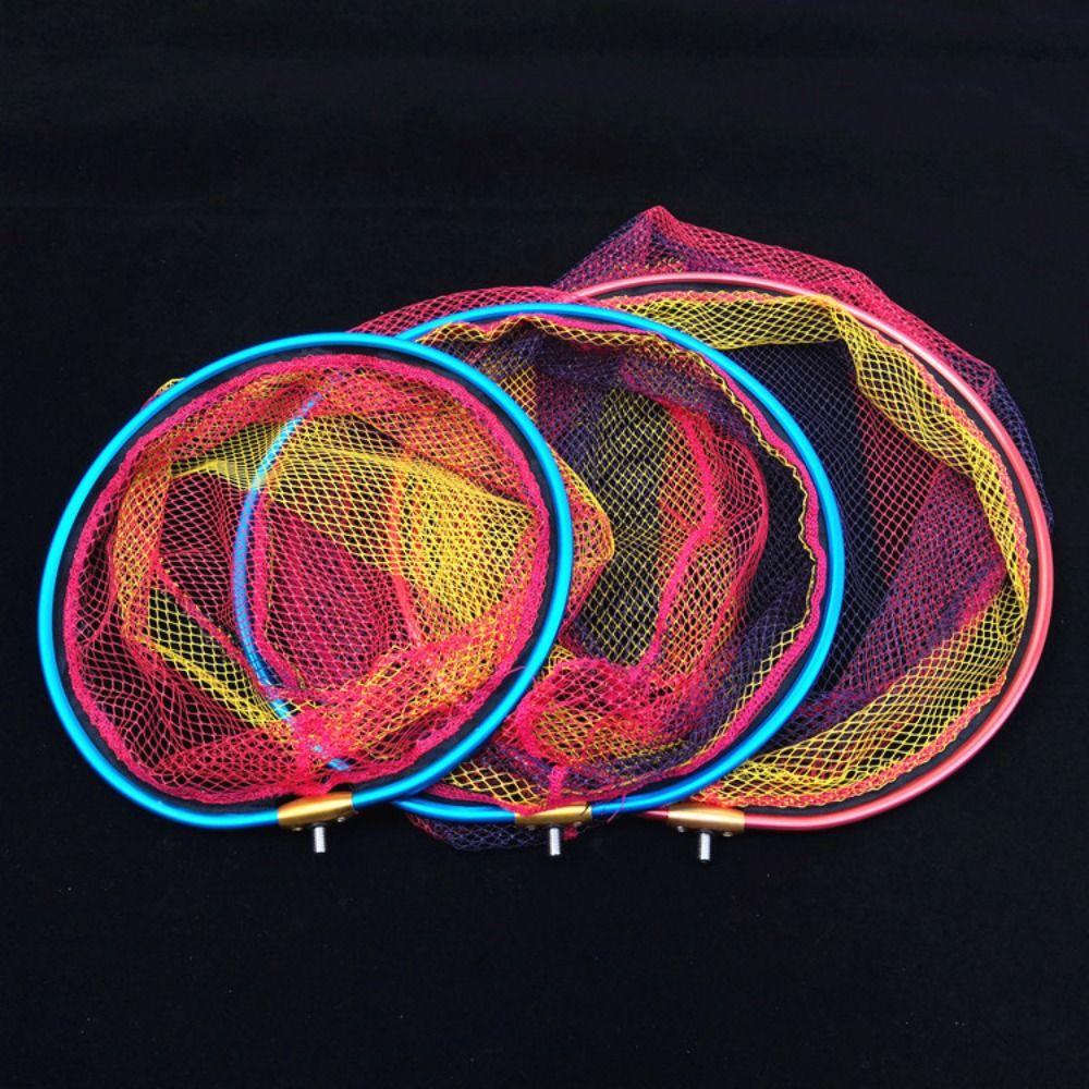 Foldable Mesh Fishing Nets Head Fishing Scoop Landing Net Fishing Hand Net Outdoor Fish Catching