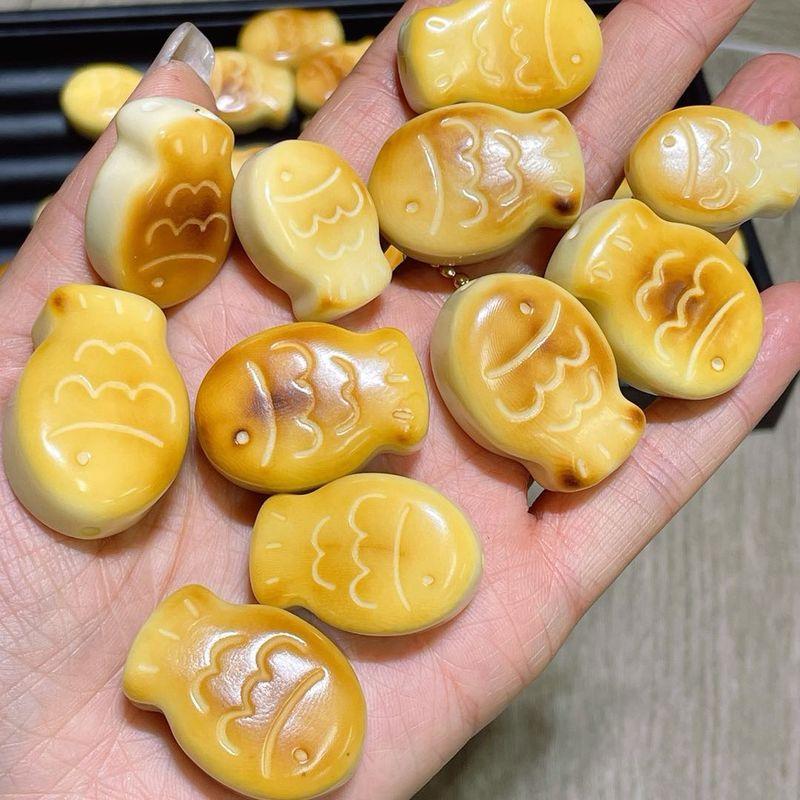 

Ivory Carbon Grilled Fish DIY Accessories Woven Carrying Strap Bracelet Necklace Pendant Bracelet Wenwan Accessories Ivory fruit carbon grilled fish