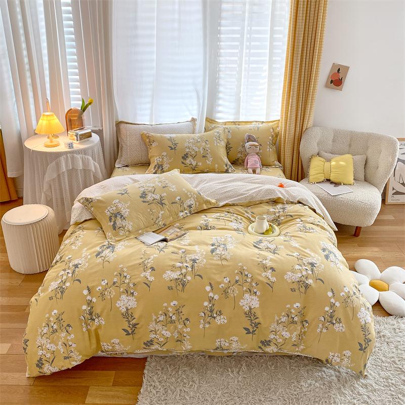 Chinoserie Blossom Cotton Reversible Duvet Cover Set King Queen Double Full Twin Single Size Bed Linen Set