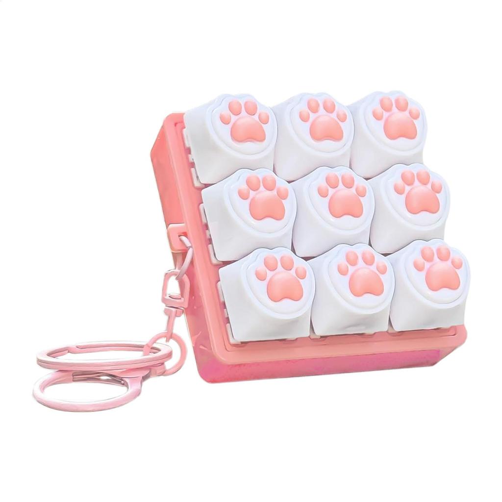 Keyboard Fidget Toy 9 Keys Keyboard Fidget Keychain Antistress Keyboard Button Fingertip Key Caps Pendant Stress Relief Toys