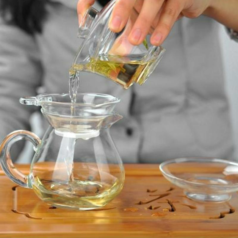 Chinese Glass Teacup Cover Bowl Transparent Heat-resistant Cover Bowl Kung Fu Tea Cup with Lid Travel Teaware Household Gift