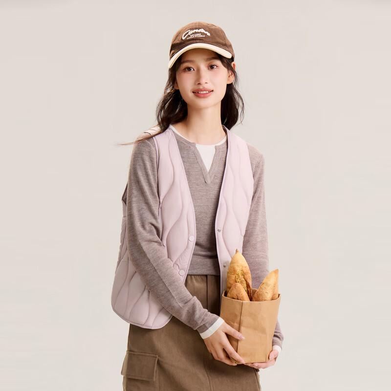 XueZhongFei Damen Klassische V-Ausschnitt Leichte Daunenweste