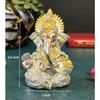 Silver Plated Ganesha Idol for car Dashboard, Office & Home Shelves, Diwali Puja, and Gifting (3.5" x2 inches), Idol
