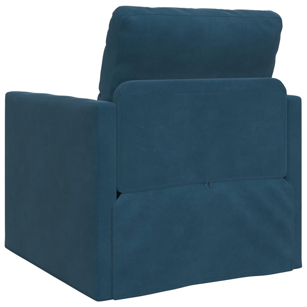 Blue Sleeper Sofa 74 X 77 X 81 Cm Velvet