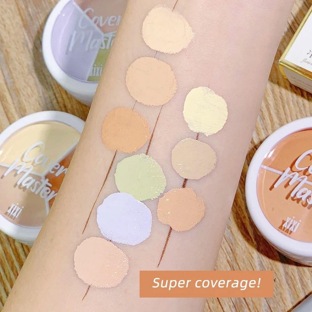 Foundation Palette Cream Base Concealer 3 Colors Coverage Acne Spots Dark Circles Face Moisturizing Makeup Cosmetics, 1 Piece