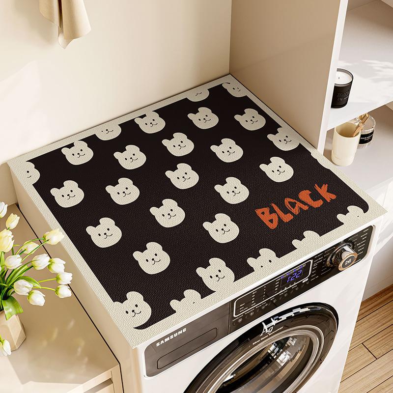 Washing Machine Cover Cloth Dustproof Cover Diatom Mud Water Absorption Pad Without Washing Sunscreen Refrigerator Bedside Table Cover Towel
