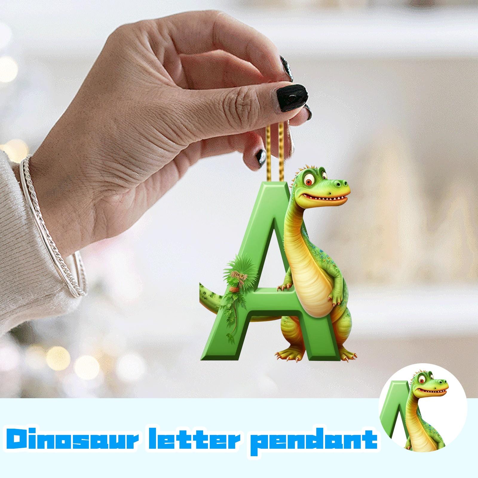 

Рождественские украшения на елку Рождественский акриловый кулон в виде динозавра с 26 буквами One Size