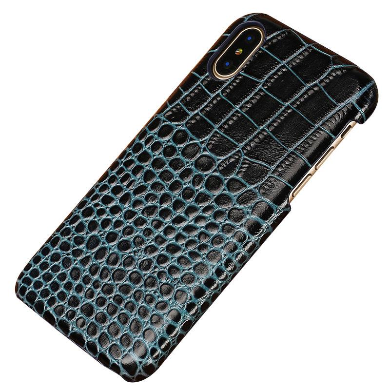 

Retro Crocodile Pattern Cowhide Leather Case for iPhone 17 Pro Max Air 17 16 15 14 Plus 13 Pro 12 11 Mobile Phone Hard Shell iPhone Air синій