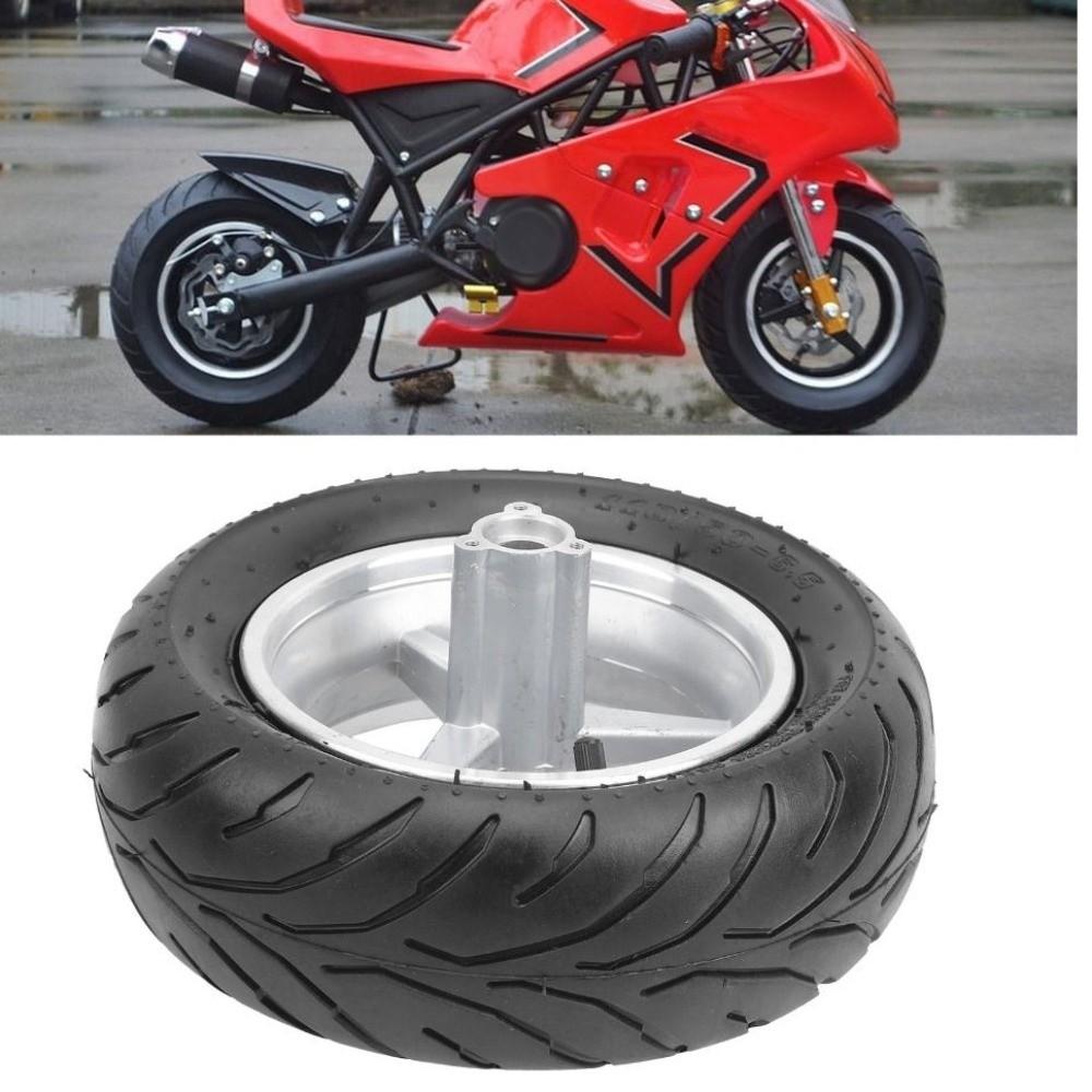 Shockproof Mini Bike Rear Wheel 110/50-6.5 Pocket Bike Replacement Wheel 49CC Mini Pocket Bike