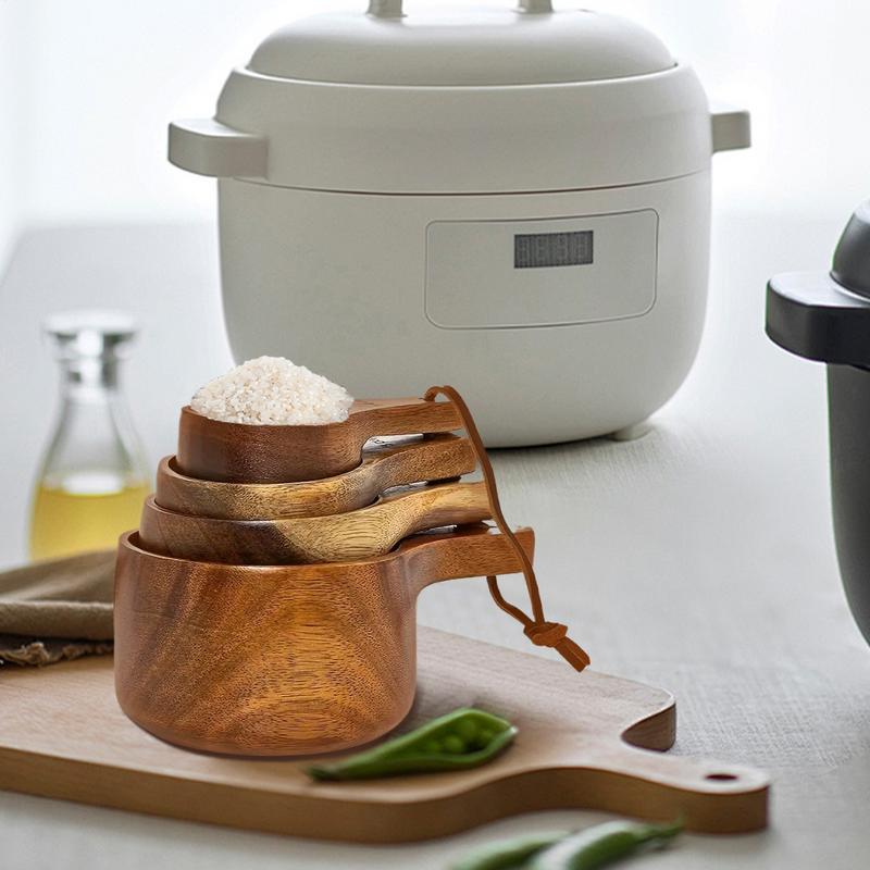 Víceúčelová dřevěná odměrka a lžíce Sada domácích kuchyňských nástrojů Farmářská dřevěná kávová odměrka Pečicí nástroje