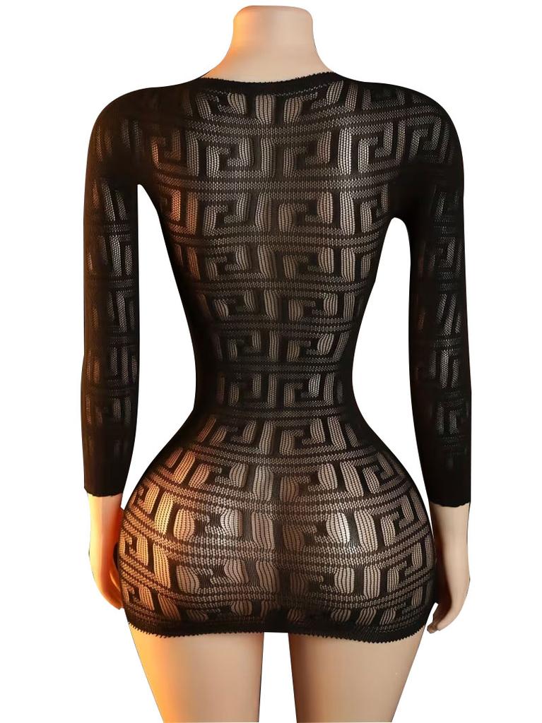 Long Sleeves Sexy Lingerie For Women Erotic Babydoll Bodystocking Underwear Costumes Sleepwear Nightwear Chemises Garters