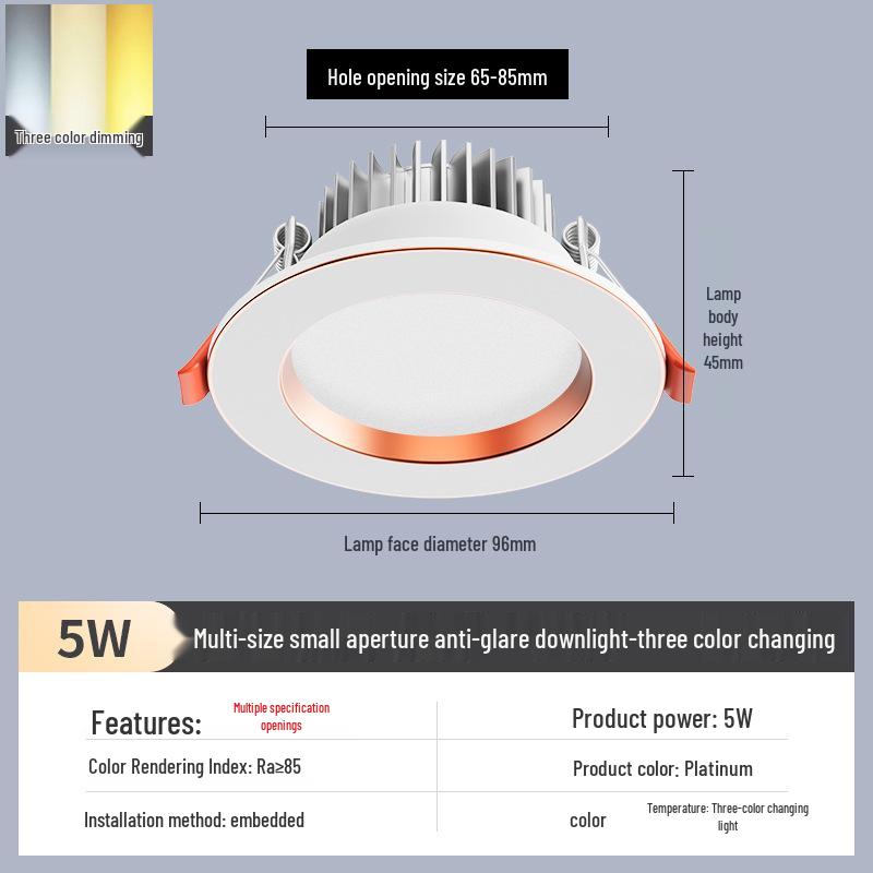 2-Inch Recessed Spotlight: Small Downlight for Ceiling In Living Room, Bullseye Hole Design, Opening Size 55.5cm X 606.5cm