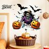 Removable Festive Wall Decorations Halloween Zombie Pumpkin Bat Stickers  Waterproof PVC 3D Cracked Decals  Peel Versatile Art for Living Room
