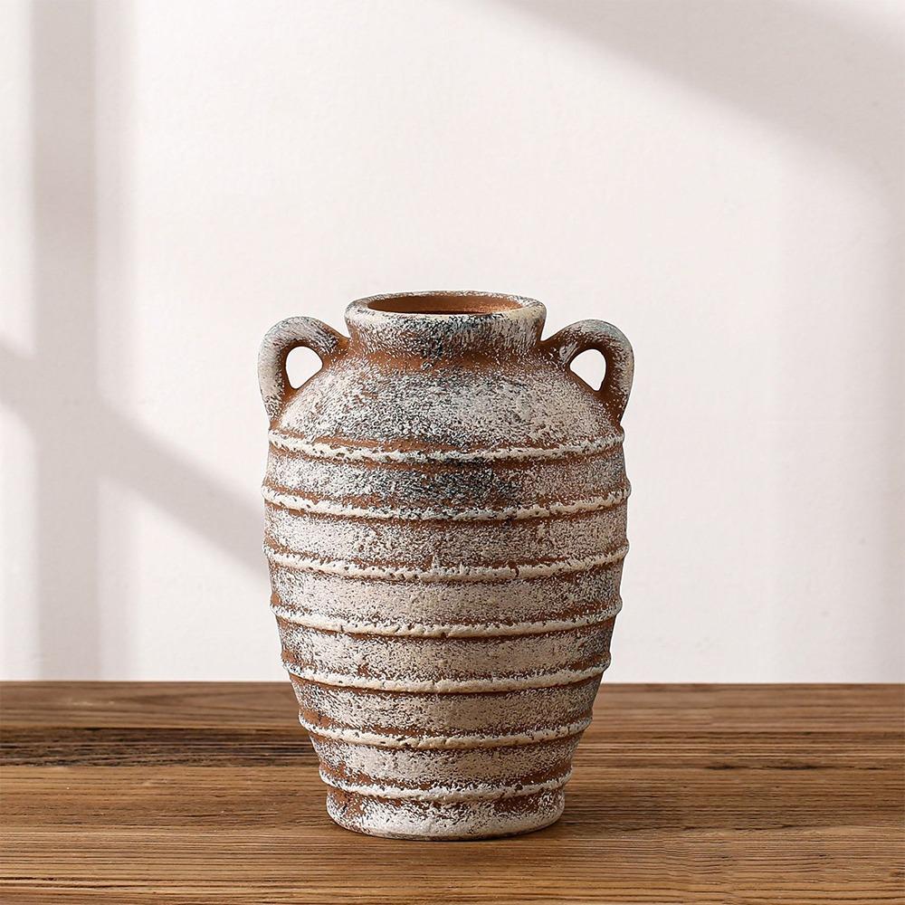 Modern Antique Ceramic Vase Rustic Style Floral Bottle Decorative Flower Vase  Desktop Decor