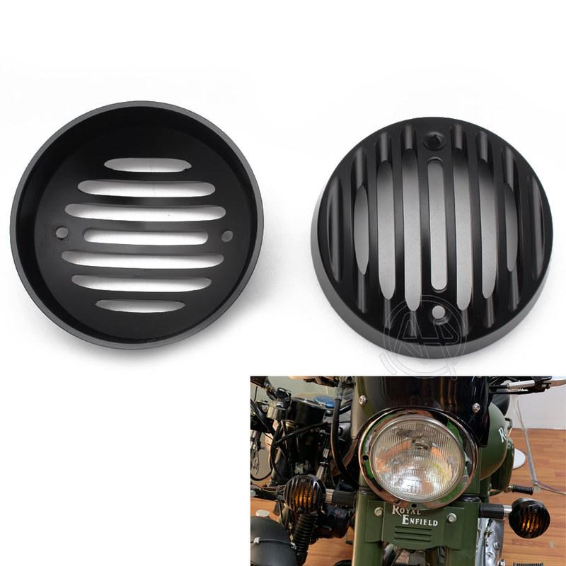 1 Paar Motorrad Schwarze Aluminium Schutzgitter für Blinker Blinkerabdeckungen Passend für Royal Enfield Classic 500
