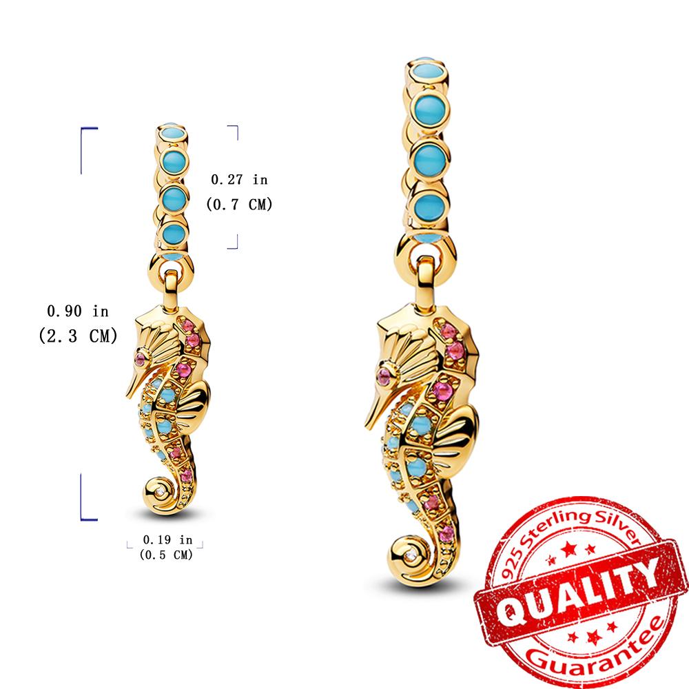 Summer Ocean Series Copper Crab,Dolphin & Seahorse Dangle Charm Fits Bracelet Diy Women Girl Necklace Pendant Gift