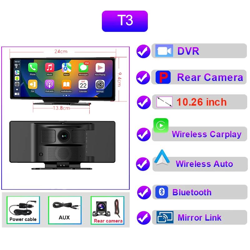 

EKLEVA 10,26-дюймовый автомобильный видеорегистратор 4K Dash Cam Зеркало заднего вида WIFI Панель приборов Двойная камера Видеорегистратор Поддержка Carplay Android Auto