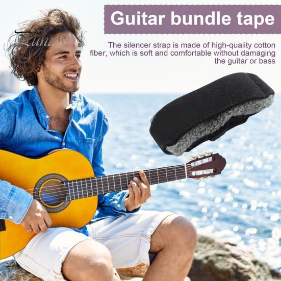 Guitar String Mute Dampener Guitar Noise Reducer Fretboard Muting Wrap Electric Guitar Bass Muffler Silencer Damper Strap for Electric Acoustic Bass