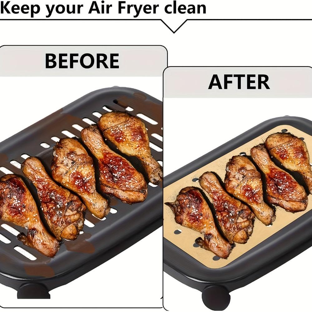 New 100PCS Rectangle Parchment Paper Disposable Air Fryer Baking Paper Air Fryer Liners for Oven Air Fryer Steamer Kitchen Tools