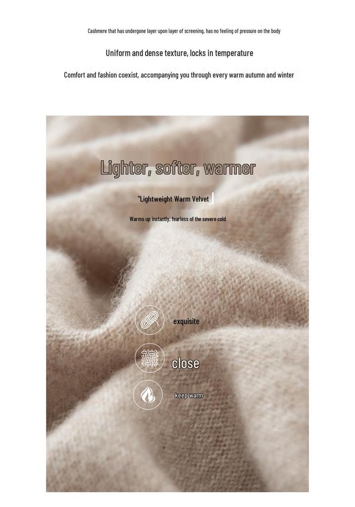 Women's Cashmere Terry Loop Cardigan - Autumn/Winter 2026 Round Neck Wool Knit Sweater, Versatile Outerwear.