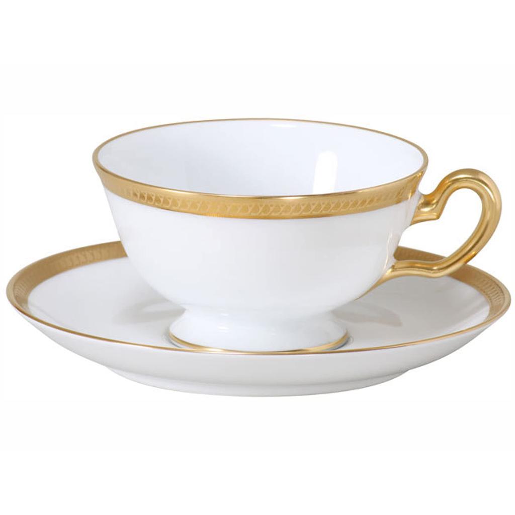 Okura Pottery, Single-Leaf Gold Finish Cup & Saucer, Coffee/Tea, Made In Japan, 6C/1046