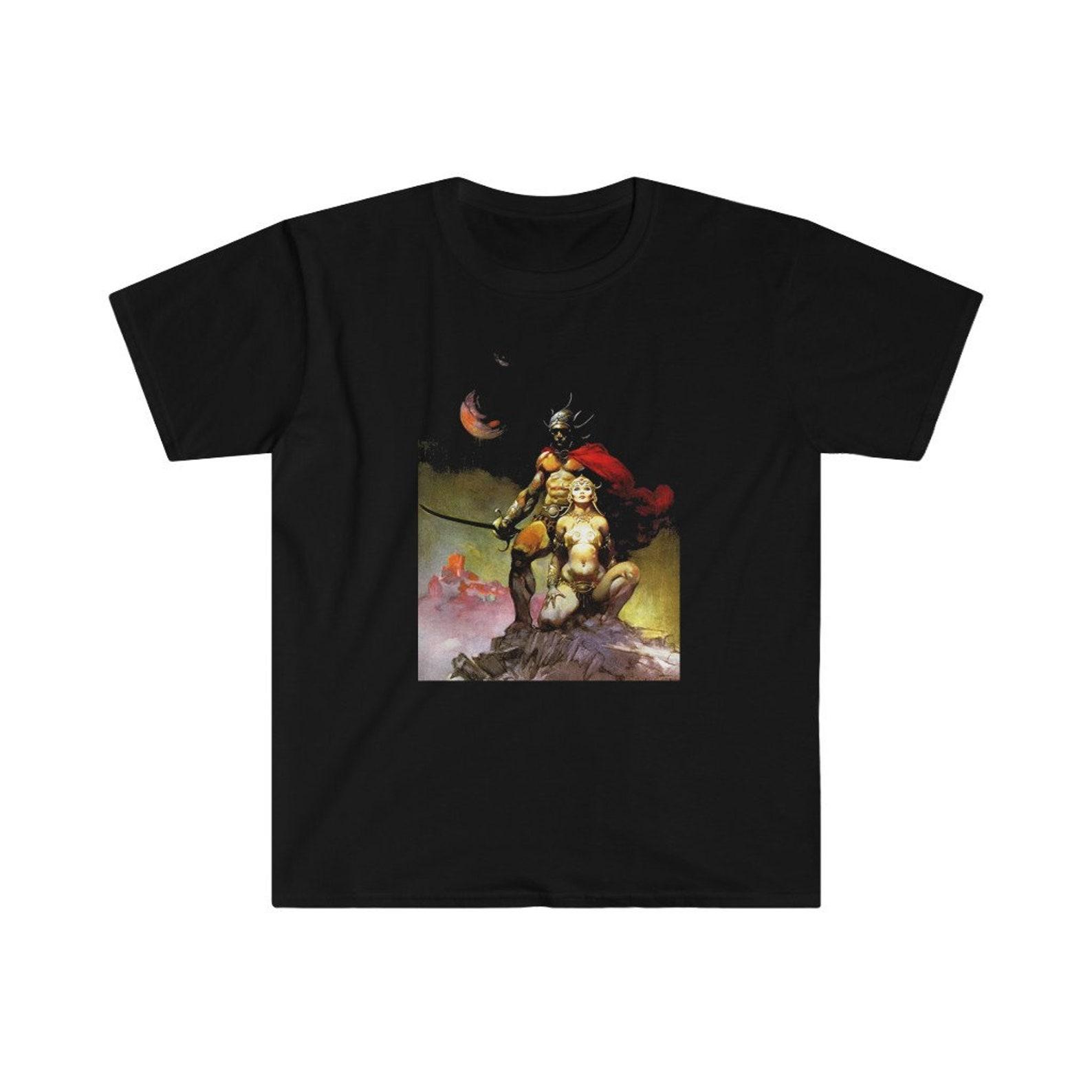 Sword of Mars - Frank Frazetta 80 s Heavy Metal Art T-Shirt XL