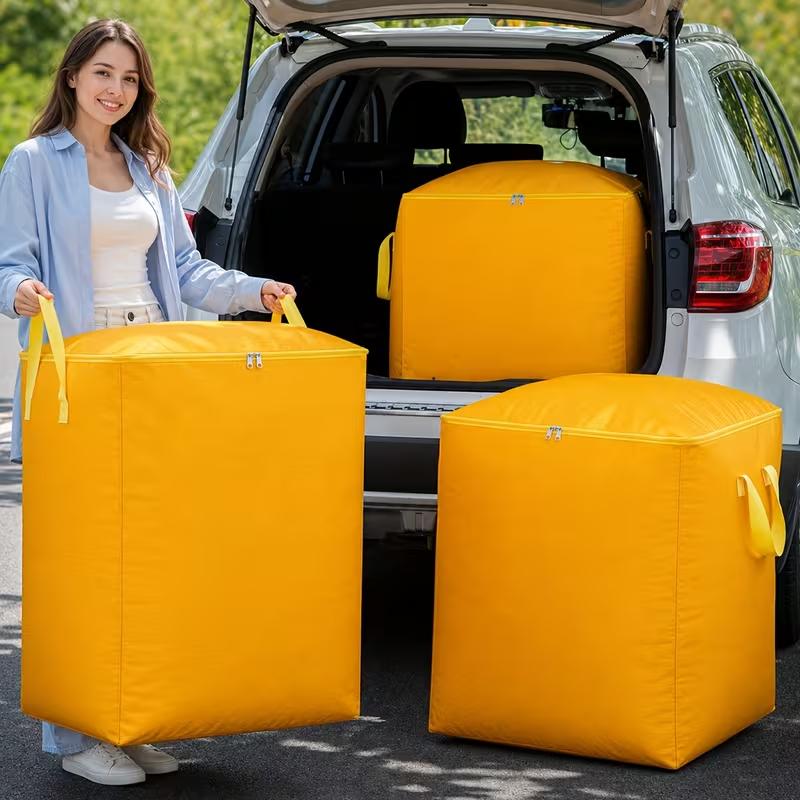 Large Capacity Moving Storage Bag Thickened Waterproof Tote Quilt Clothes Organizer Sacks For House Moving Dorm Seasonal Storage