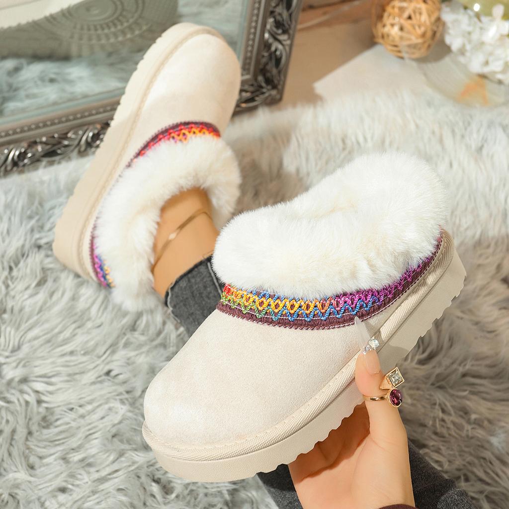 Large-size Fleece Thickened Warm Snow Boots for The Fall/winter of 2025 New One-legged Slips