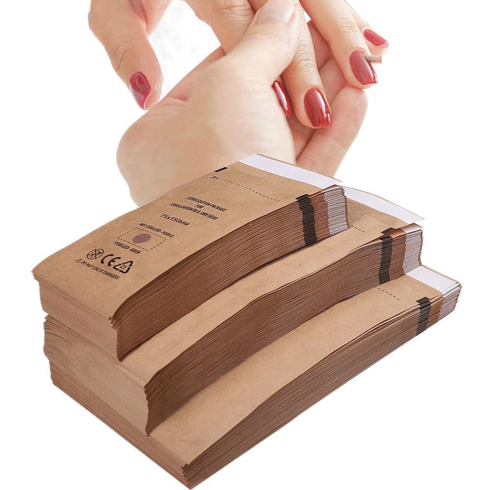 Disposable Kraft Ziplock Bag Sterilization Bag High Temperature Dry Heat Manicure Sterilization Bag Ziplock Sterilization Bag
