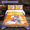 Diddl Customized Name Text Bedding Set, 1 Duvet Cover & 2 Pillowcases Personalized Bedroom Gift
