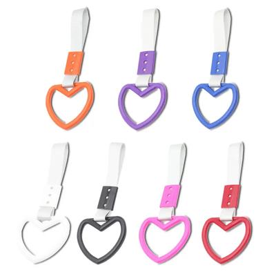 Cute Ring Heart Auto Bus Strap Plastic Charm Strap Car Tow Ring Heart Subway Handle Strap Car Accessories 1pc