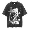 Vintage Washed Anime Death Note Misa Amane T Shirts Men Women Clothing Cotton Casual T-shirt Fashion Retro Short Sleeve T-shirts