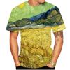 Van Gogh Art T-shirt Flower 3D Printing Men's and Women's Street Wear Short Sleeve T-shirt Clothing