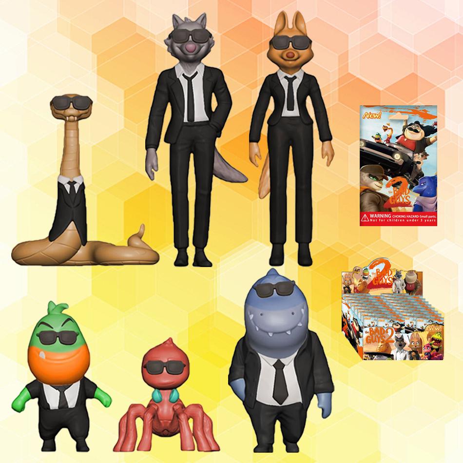 24Pcs Bag The Bad Guys Alliance Handmade Big Bad Wolf Greedy Snake Cartoon Anime Peripheral Doll Gift