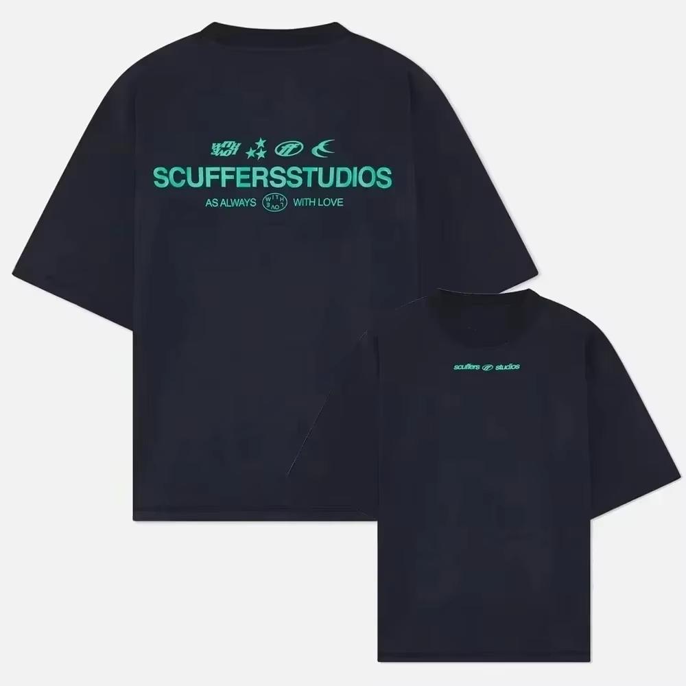 2025 Sudamérica Nuevo Trendy Estampado Zapatillas de Casa Camiseta Hombre Mujer Surf Vacaciones Camiseta Marcas de Lujo Calle Manga Corta Top Camiseta