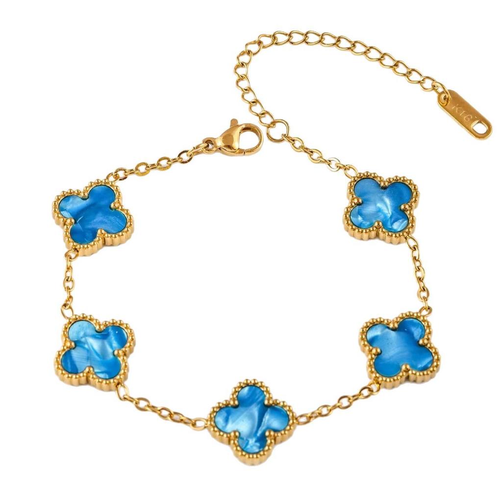 Bright Color 13mm Fashion Four-leaf Clover Bracelet Classic Versatile Models Women's Bracelet
