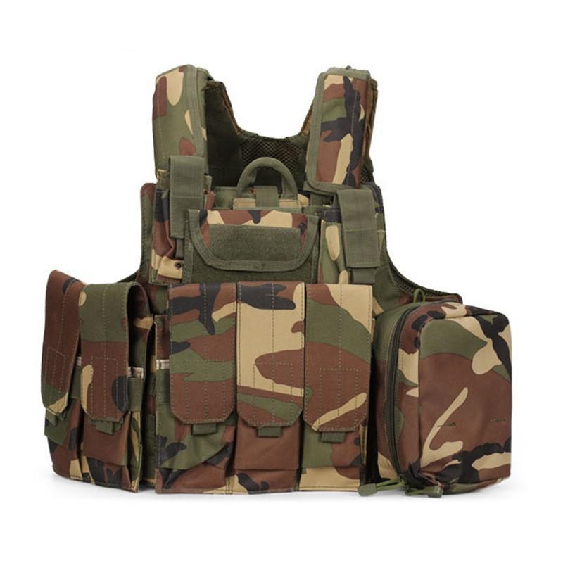 

Outdoor Multifunctional Steel Wire Vest Molle Triple Sundries Mount Military Fan Field Training Uniform one size