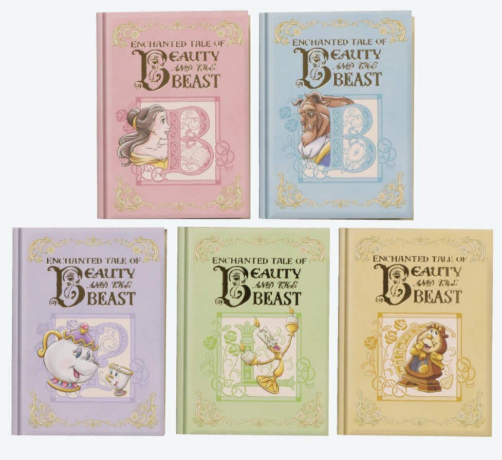 

Beauty and the Beast Memo Pads, Set of 5, Book-Shaped, Tokyo Disney Resort Exclusive