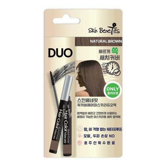 

SKIN BENEFITS 3-piece Quick Cover Hair Mascara DUO Pack (choose 1 from dark brown/natural brown/natural black) Natural brown