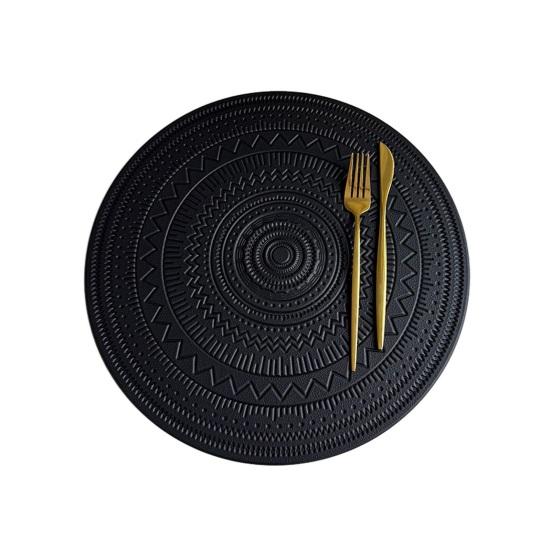 15 Inch Boho Placemats Waterproof PVC Table Mat A чёрный